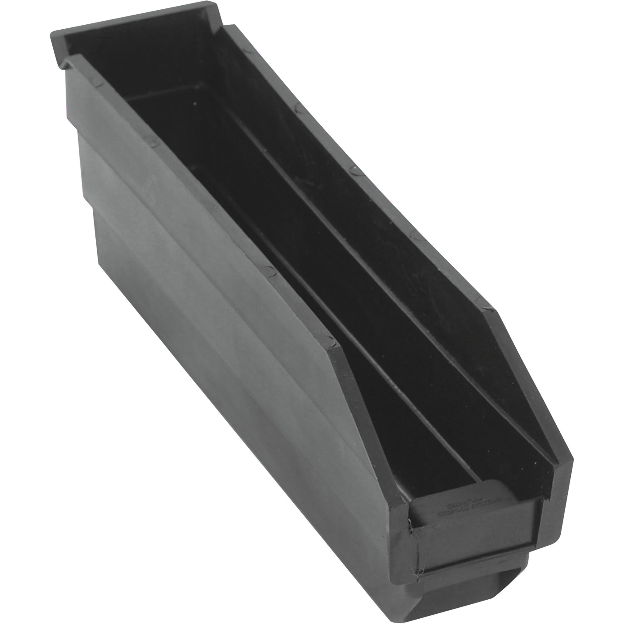 Quantum Storage Economy Shelf Bins, 11 5/8in. x 2 3/4in. x 4in. Size, Black, Carton of 36, Model# QSB100BKCS